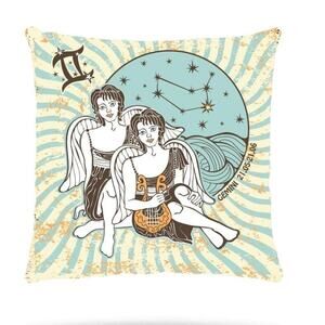 Pillow Case Pillow Cover Zodiac Gemini Angel Twins Harp, Pillow Throw